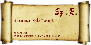 Szurma Róbert névjegykártya