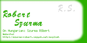robert szurma business card